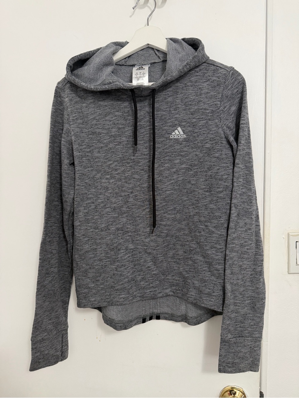 adidas Gray Heather Hooded Long-Sleeve Pullover